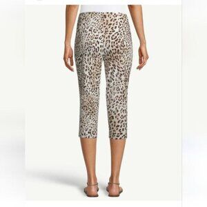 CHICO'S Women's‎ Crop Leopard Print Stretchy Pants Sz 1 Contemporary Mature